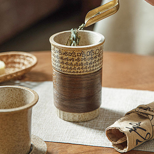 摩登主妇泡茶杯创意茶水分离杯2026新款办公室带盖喝水杯陶瓷杯子 商品图3