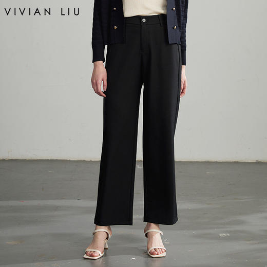 VIVIAN LIU薇薇安刘A2625003春夏女装新款斜插兜显瘦法棍直筒裤 商品图0