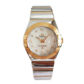 【95新】OMEGA 欧米茄123.20.27.60.55.004石英机芯27MM（女款）星座系列精钢/18K黄金120526NJT25
