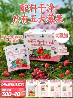 每日乔安·每日冻干莓果 蓝莓树莓草莓覆盆子蔓越莓桑葚健康养生休闲零食5袋