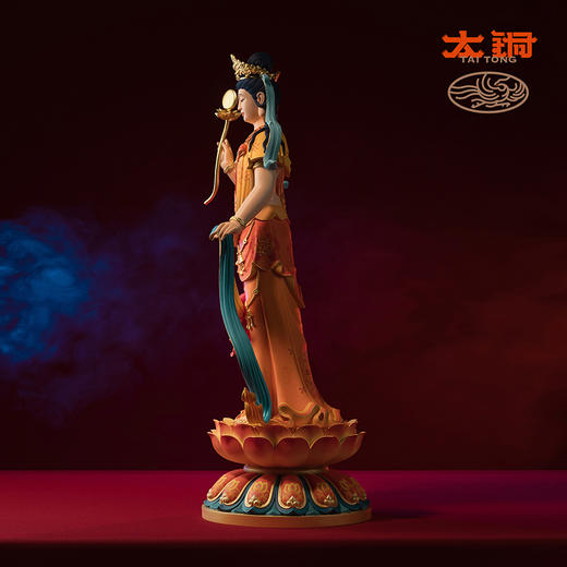 太铜《东方三圣之日光菩萨》限量摆件 新中式佛像 佛堂客厅工艺品 商品图2