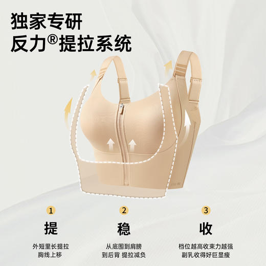 C2-💗【A-D杯】【提拉显小，首创4档可调节肩带】润微前拉链背心内衣女大胸显小运动美背显瘦文胸粉底液隐形无痕  一拉薄3.0PRO 背心 商品图6