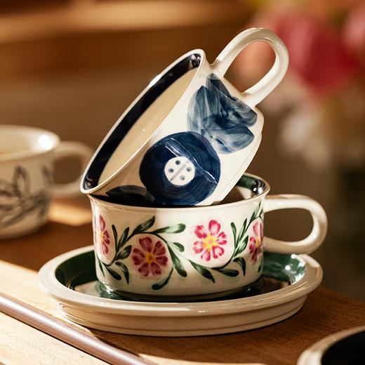 摩登主妇陶瓷咖啡杯碟套装高档精致中古杯子马克杯高颜值下午茶杯 商品图1