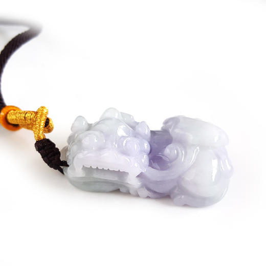 【天然正品】A货翡翠 天然细腻糯种紫罗兰貔貅造型翡翠吊坠项链 190526XY11 商品图0