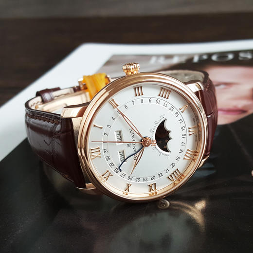 【95新】BLANCPAIN 宝珀6654-3642-55B自动机械机芯日期、星期、月份显示；月相40MM（男款）经典系列18K玫瑰金090526TJ17 商品图5
