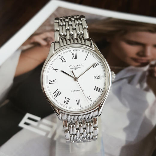【95新】LONGINES 浪琴L4.760.4.11.6自动机械机芯日期显示35MM（中性款）律雅系列精钢110526NJS03 商品图3
