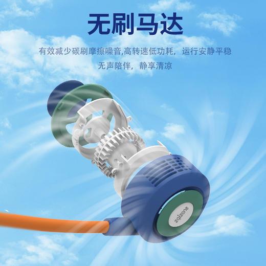 【明星同款 挂脖风扇】韩国zqizone无叶挂脖风扇阿宜准 大风力挂颈懒人 儿童便携随身充电 商品图5