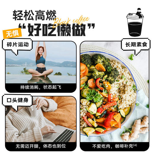 暴肌独角兽左旋肉碱黑咖啡减0脂肪蔗糖速溶美式【到手50杯】左旋肉碱黑咖啡20g*5盒 商品图2
