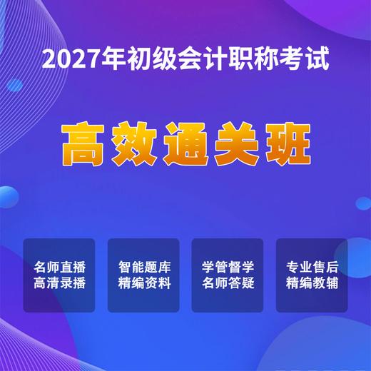 2027初级会计考试【高效通关班】 商品图0