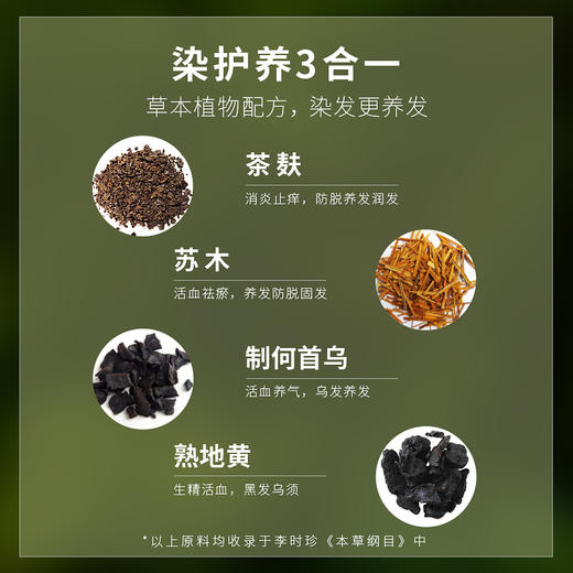 【全新升级啦】8018玻速华草本植物养发粉（黑色）   染发、护发、养发、三效合一 纯草本植物成分，让你同享健康与美！ 0525 商品图3