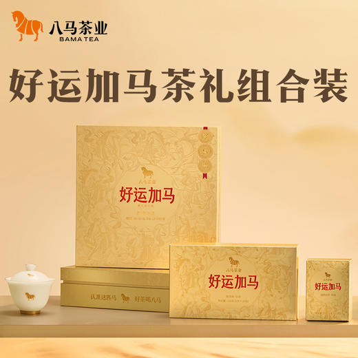 【618拍1发2同款】八马茶业 | 好运加马茶礼组合装（福鼎白茶寿眉普洱茶生茶） 商品图1
