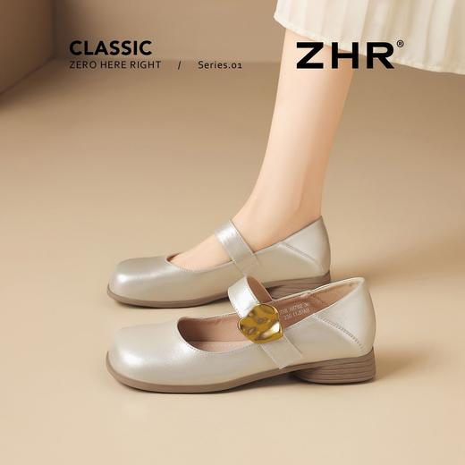 ZHR复古平底玛丽珍鞋2026夏季新款金属饰扣百搭轻便显瘦单鞋通勤★ 商品图7