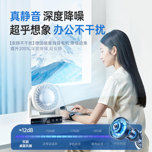 【桌面制冷小风扇】权蔚半导体制冷桌面小风扇 可摇头可充电 商品图3