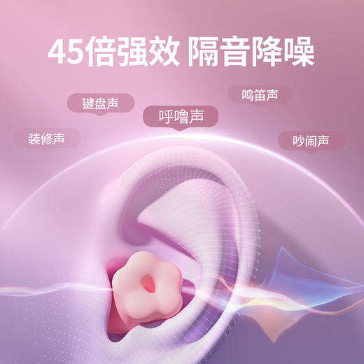 【超值5盒装】困困鸭 花朵睡眠耳塞 舒适隔音 久戴不痛 6枚/盒 商品图3