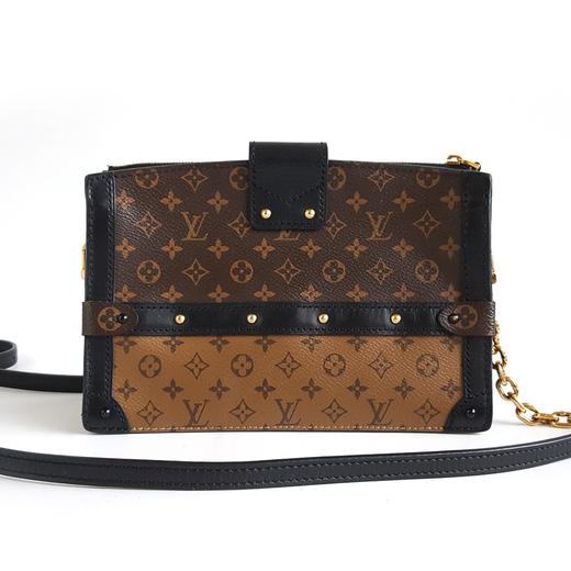 【95新】LV路易威登M43596老花拼色trunk clutch 软盒子单肩斜挎包女士180526AK02 商品图3