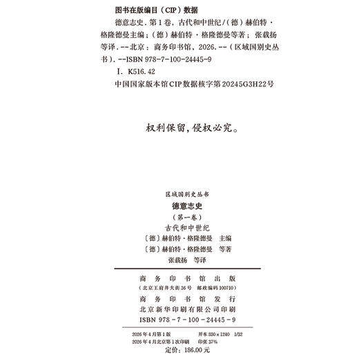 德意志史·第1卷：古代和中世纪（从开端到中世纪）(区域国别史丛书) 商品图1