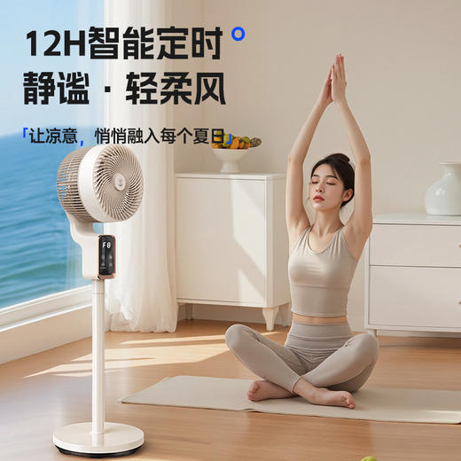 千元配置！8档风力、语音控制、扇叶抑菌！【钻石牌 空气循环扇 】内置香薰盒 语音遥控 立地台3用 12h定时 FX-L36AQR 商品图4