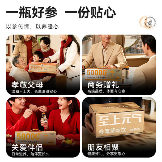 【至上元气】50000ug参萃续航饮·0添加·易吸收·不上火·养颜补元气·含9种以上稀有人参皂苷50ml/瓶 商品图11