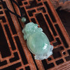 【天然正品】A货翡翠 天然细腻冰种飘花龙龟抱财（招财纳福）翡翠吊坠项链 190526XY17 商品缩略图8
