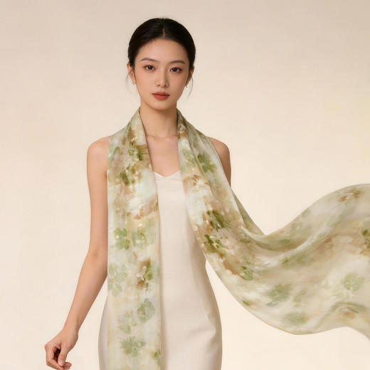 万事利双面印花长巾-春日絮 商品图0