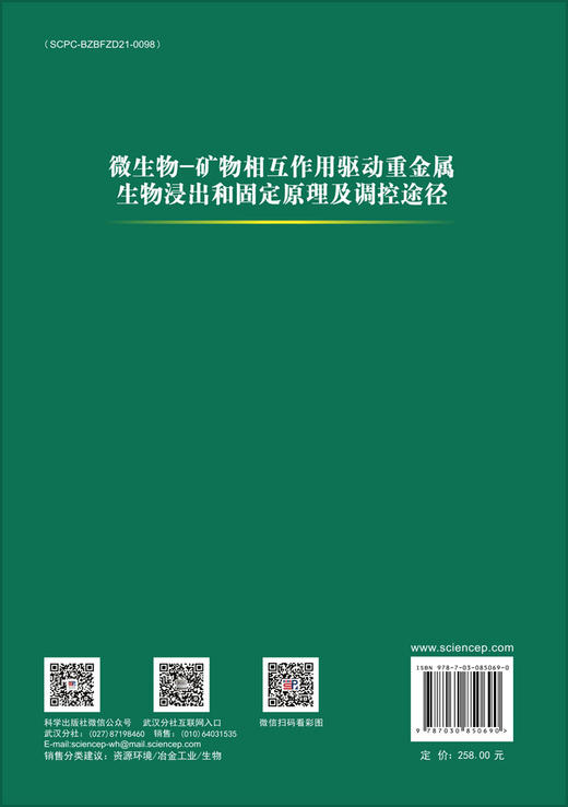 微生物-矿物相互作用驱动重金属生物浸出和固定原理及调控途径 夏金兰等 9787030850690 商品图1