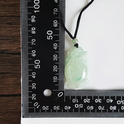 【天然正品】A货翡翠 天然细腻冰种飘花龙龟抱财（招财纳福）翡翠吊坠项链 190526XY17 商品图2