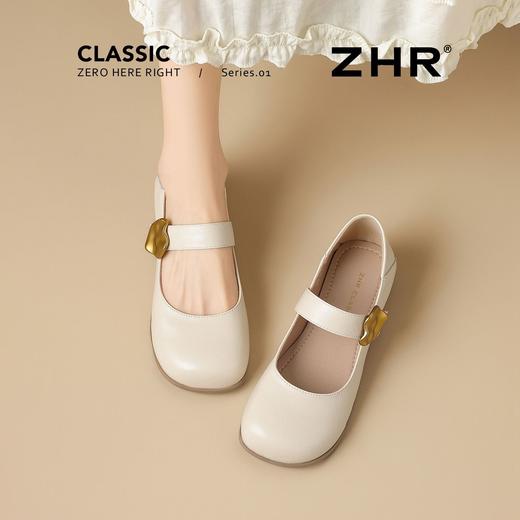 ZHR复古平底玛丽珍鞋2026夏季新款金属饰扣百搭轻便显瘦单鞋通勤★ 商品图3