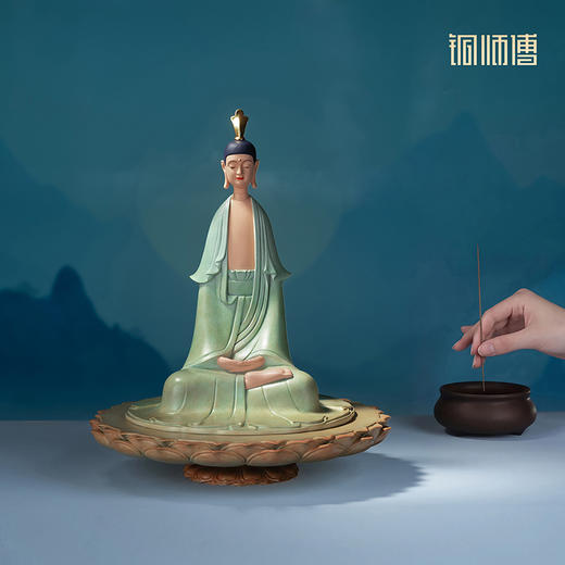 铜师傅《静悟》工位禅意观音菩萨铜摆件 静心情绪稳定治愈礼物 商品图8