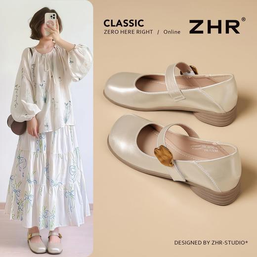 ZHR复古平底玛丽珍鞋2026夏季新款金属饰扣百搭轻便显瘦单鞋通勤★ 商品图1