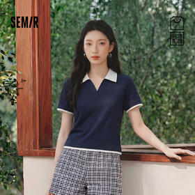 商场同款|森马POLO衫女夏季假两件修身2026新款小个子百搭套头衫