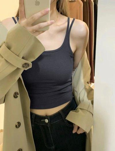 【Bra-in自带胸垫背心】MUBENMIBra-in背心 多领系列  自带Bra背心  柔软天丝棉 版型好  内搭单穿超绝  ⚠️注意发货后拦截快递扣5元运费！！ 商品图14