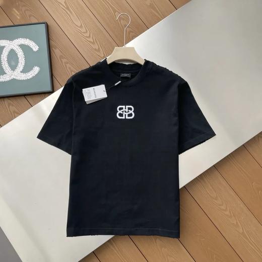 巴黎世家双B刺绣情侣款短袖T恤 商品图0
