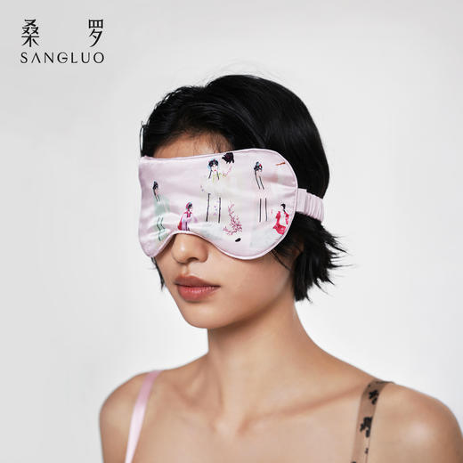 游园惊梦』桑罗戏曲印花真丝眼罩100%桑蚕丝遮光助睡眠2026新款 商品图5