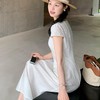 【AVANN白色栀子连衣裙3234】含莱赛尔轻盈面料，显瘦斜裁设计，精致刺绣，藏肉小飞袖 商品缩略图3