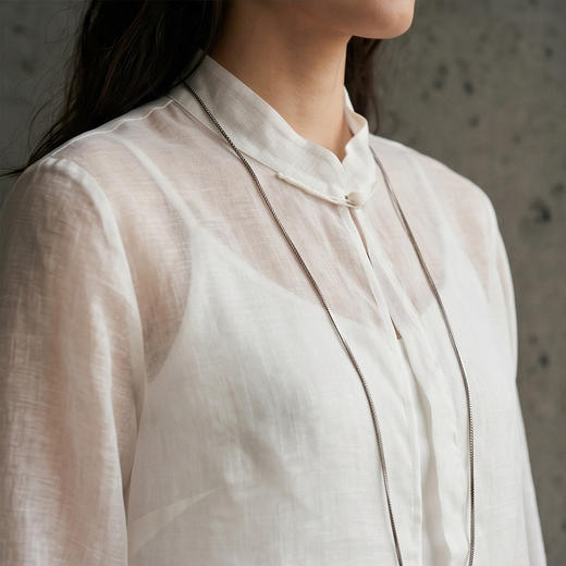 PALUOPO/PL新中式重工刺绣小立领衬衫女ES260566Z 商品图4