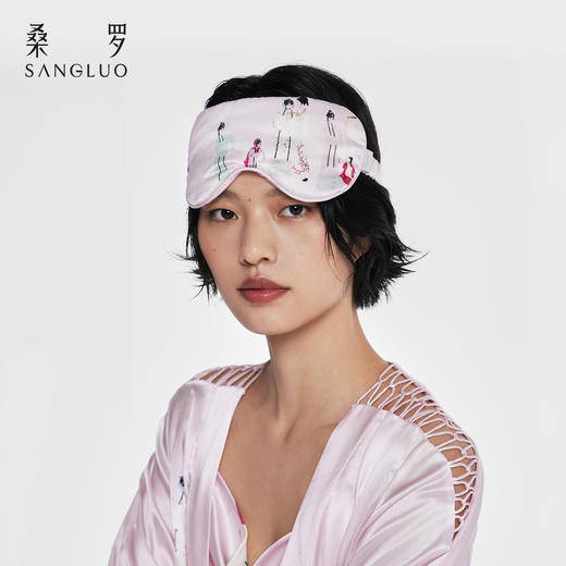 游园惊梦』桑罗戏曲印花真丝眼罩100%桑蚕丝遮光助睡眠2026新款 商品图1