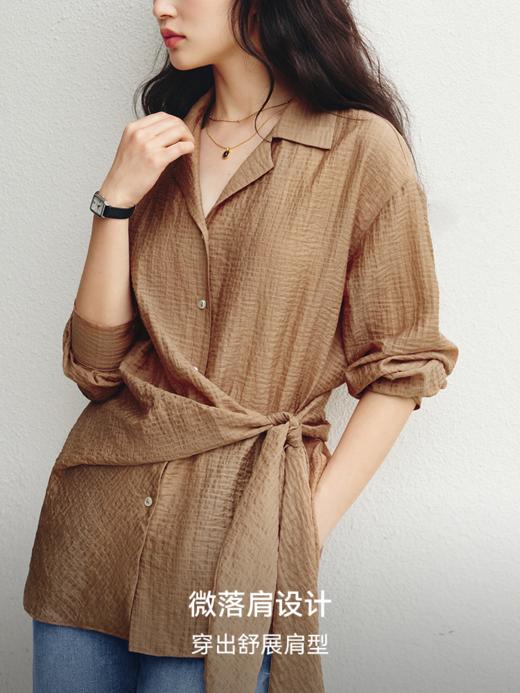 都市通勤 系带收腰长袖衬衫FCG2SHT029 商品图1