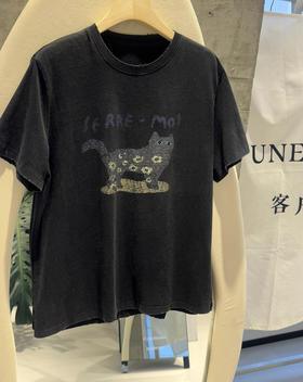 韩国订单设计师款猫咪T恤05202