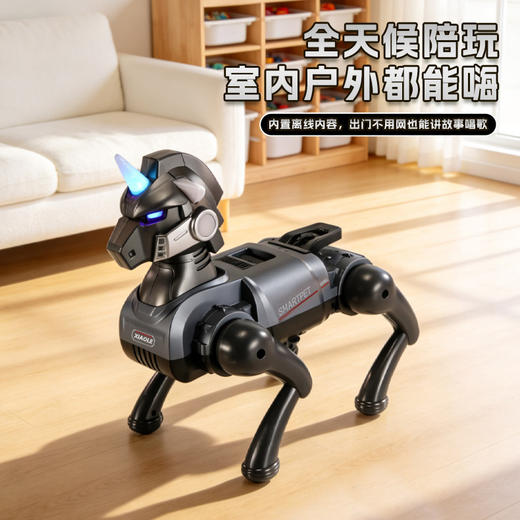 【遥控+语音双操控 超酷特技动作 内置早教资源】AI语音智能机械马（仿生四腿款/八轮特效款 ） 商品图11