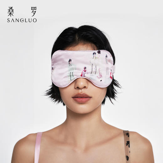 游园惊梦』桑罗戏曲印花真丝眼罩100%桑蚕丝遮光助睡眠2026新款 商品图3