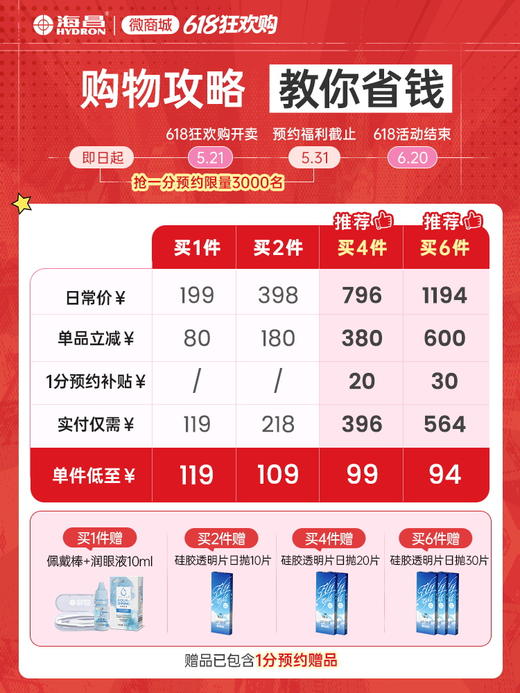 【蓝片】海昌Flyone-O2light系列隐形眼镜日抛30片装 商品图1
