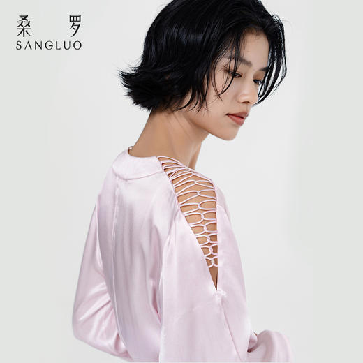 游园惊梦』桑罗中式戏曲印花100%桑蚕丝真丝睡袍女家居服2026新款 商品图5