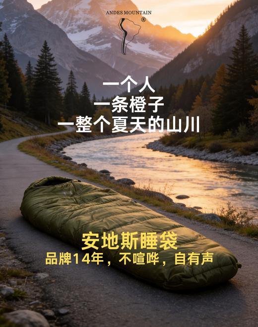 【 低过友商200！特价】ANDES MOUNTAIN安地斯橙子350鸭绒睡袋户外加厚低温徒步露营保暖羽绒睡袋 商品图0