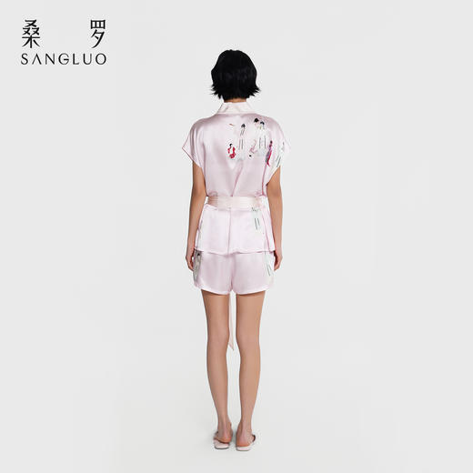 游园惊梦』桑罗戏曲印花真丝睡衣套装桑蚕丝女家居服2026新款睡裙睡袍 商品图4