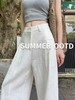 “轻氧森系”棉麻阔腿裤  女夏薄款直筒西装棉麻裤子老钱风休闲裤 商品缩略图0