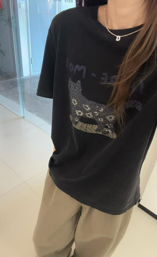 韩国订单设计师款猫咪T恤05202 商品图4