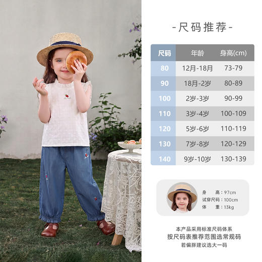 jellybaby女童套装小童背心纯棉宝宝耐磨牛仔裤儿童两件套女JTG62119★ 商品图3