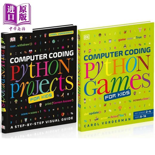 【中商原版】英文原版进口 DK小小编程家2册 儿童计算机Python编码项目游戏 Computer Coding Python Projects Games for Kids 商品图0
