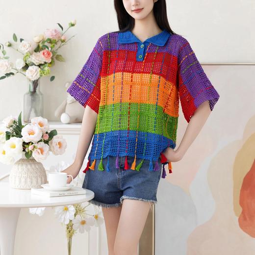苏苏姐家彩条亲子罩衫手工diy编织钩针3#蕾丝毛线团自制材料包 商品图1
