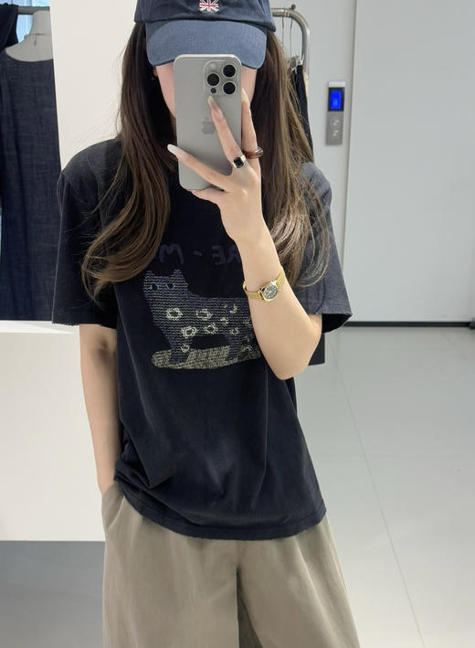 韩国订单设计师款猫咪T恤05202 商品图8